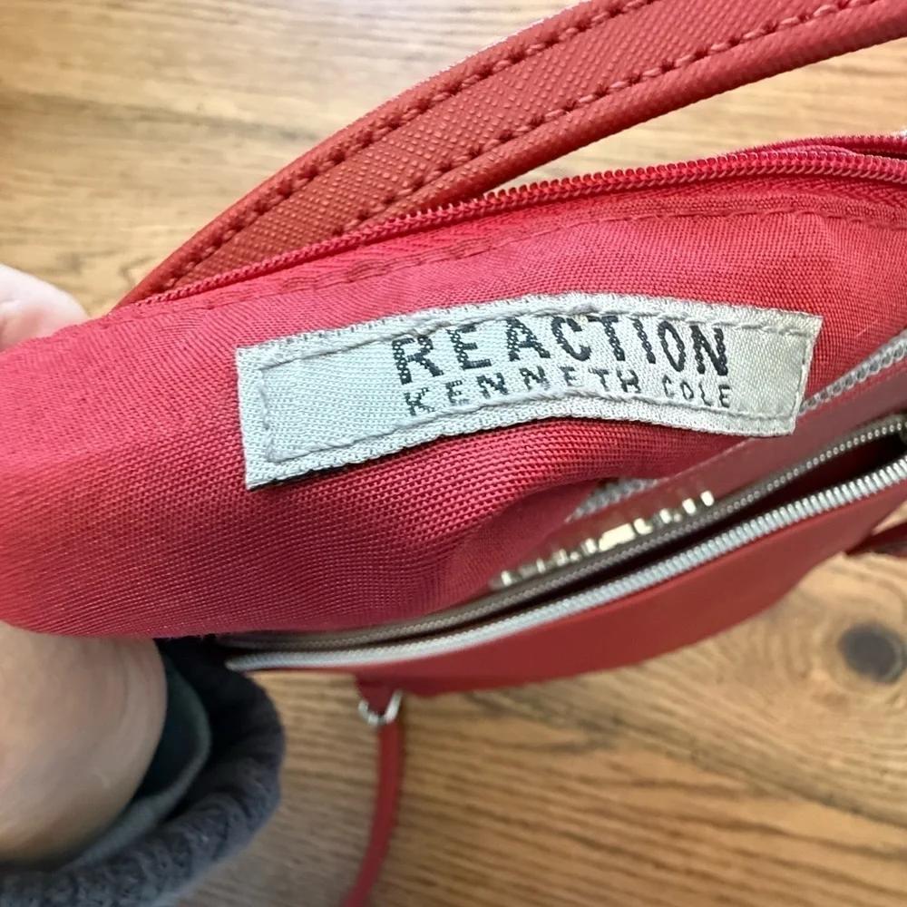 Kenneth Cole Reaction Red Crossbody Bag With Flower Charm